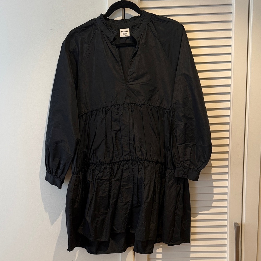 Sunday Best Black Tiered Babydoll Dress